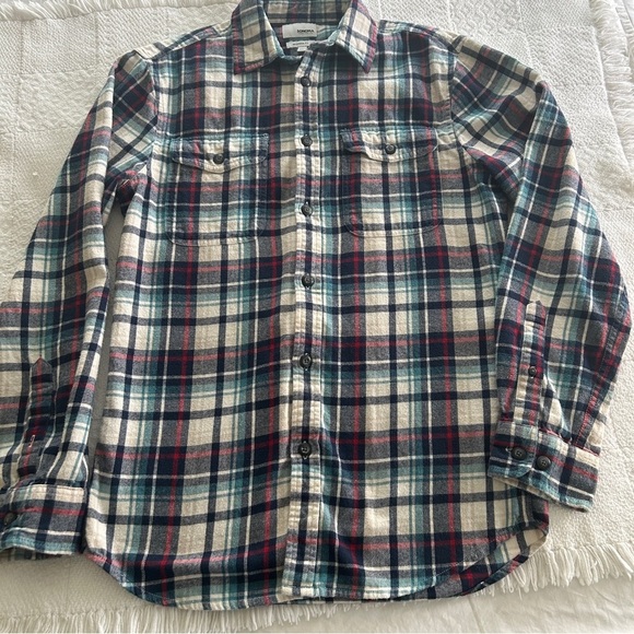 Sonoma Casual Button Down Shirt Red White and Blue Flannel Plaid Men size Small - Picture 9 of 14